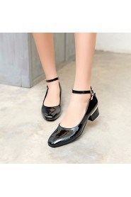 Women's Shoes Patent Leather Chunky Heel Heels / Square Toe Heels Casual Black / White / Almond / Burgundy