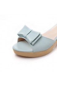 Women's Shoes Leatherette Chunky Heel Heels / Peep Toe / Platform Sandals Office & Career / Dress / Casual Blue / Pink