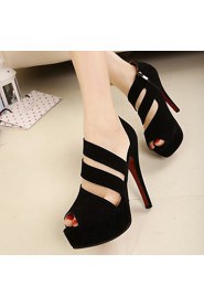 Women's Shoes Three Strap Topline Stiletto Heel Peep Toe Sandals Shoes