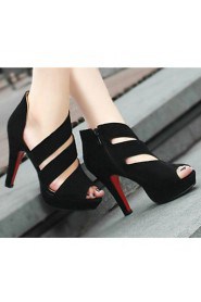 Women's Shoes Three Strap Topline Stiletto Heel Peep Toe Sandals Shoes