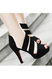 Women's Shoes Three Strap Topline Stiletto Heel Peep Toe Sandals Shoes