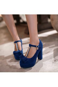 Women's Shoes Stiletto Heel Heels/Round Toe Pumps/Heels Office & Career/Dress Black/Blue/Red