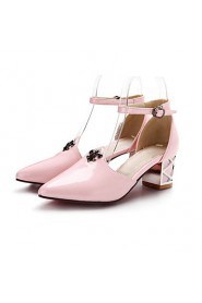 Women's Shoes Chunky Heel Heels / Pointed Toe Heels Casual Black / Pink / White