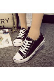 Women's Shoes Canvas Platform Comfort Fashion Sneakers Outdoor / Office & Career / Casual Black / Blue / Red / White