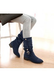 Women's Shoes Fleece / Leatherette Low Heel Fashion Boots Boots Office & Career / Dress / Casual Black / Blue /