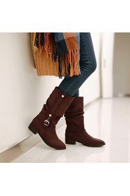 Women's Shoes Fleece / Leatherette Low Heel Fashion Boots Boots Office & Career / Dress / Casual Black / Blue /