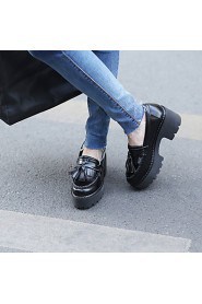 Women's Shoes Platform Heels/Platform/Comfort/Round Toe/Closed Toe Pumps/Heels Casual Black