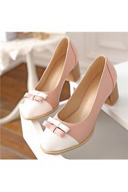 Women's Shoes Leatherette Chunky Heel Heels Heels Wedding / Office & Career / Party & Evening Blue / Pink