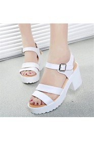 Women's Shoes Leatherette Platform Creepers Sandals Casual Black / Blue / White / Beige