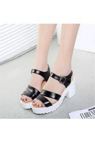 Women's Shoes Leatherette Platform Creepers Sandals Casual Black / Blue / White / Beige