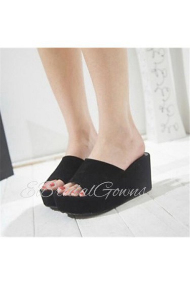 Women's Shoes Wedge Heel Peep Toe Sandals Casual Black/White