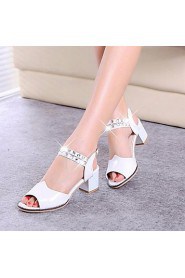 Women's Shoes Libo New Style Party / Dress / Casual Blue / White / Pink Chunky Heel Comfort Sandals