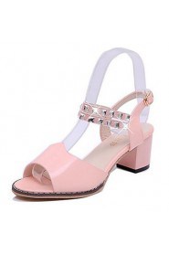 Women's Shoes Libo New Style Party / Dress / Casual Blue / White / Pink Chunky Heel Comfort Sandals