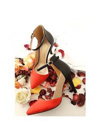 Women's Shoes Leather Stiletto Heel Heels / Pointed Toe Sandals / Heels Wedding / Party & Evening / Dress Multi-color