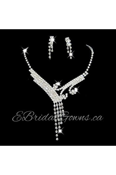 Jewelry Set Women's Anniversary / Wedding / Engagement / Birthday / Gift / Party / Special Occasion Jewelry Sets Alloy Rhinestone Silver