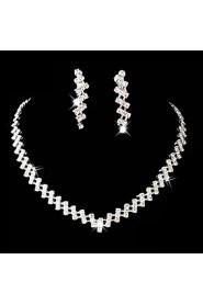 Jewelry Set Women's Anniversary / Wedding / Engagement / Birthday / Gift / Party / Special Occasion Jewelry Sets Alloy Rhinestone Silver