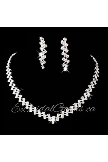 Jewelry Set Women's Anniversary / Wedding / Engagement / Birthday / Gift / Party / Special Occasion Jewelry Sets Alloy Rhinestone Silver