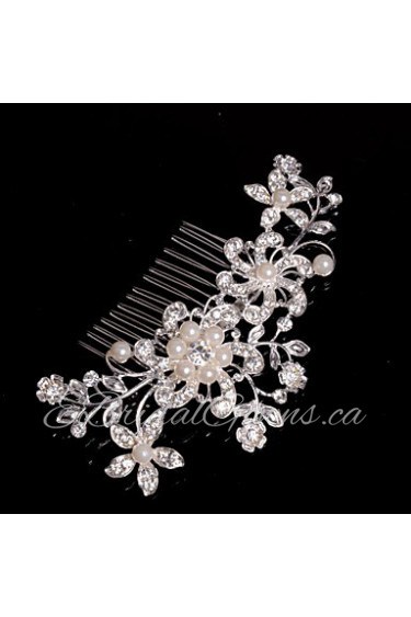 Alloy Hair Combs With Imitation Pearl/Rhinestone Wedding/Party Headpiece