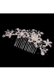 Alloy Hair Combs With Imitation Pearl/Rhinestone Wedding/Party Headpiece