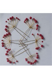 Women's Imitation Pearl Headpiece-Wedding / Special Occasion Hair Pin 6 Pieces
