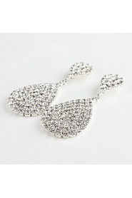 Water Drop Dangly Rhinestone Fully-Jewelled Earrings