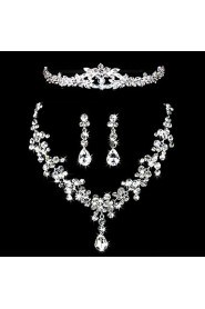 Ladies'/Women's Alloy Wedding/Party Jewelry Set With Rhinestone