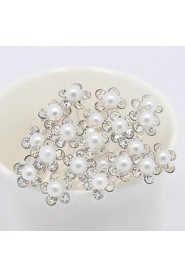 Pearl Flower U Shape Flower Wedding Headpieces Hairpins (set of 20)