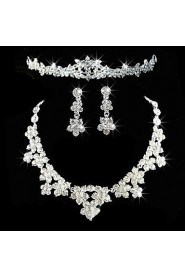 Jewelry Set Women's Anniversary / Wedding / Engagement / Birthday / Gift / Party Jewelry Sets Alloy RhinestoneNecklaces / Earrings /