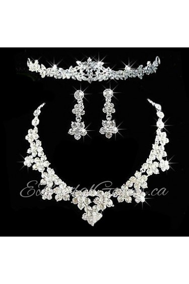 Jewelry Set Women's Anniversary / Wedding / Engagement / Birthday / Gift / Party Jewelry Sets Alloy RhinestoneNecklaces / Earrings /