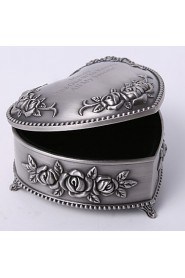 Personalized Vintage Tutania Floral Theme Heart Design Jewelry Box