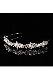 Bridal Crown Silver Tiara Queen Flower Leaf Butterfly Crystal/Diamond Flower Hairclips Headpiece Wedding/Party