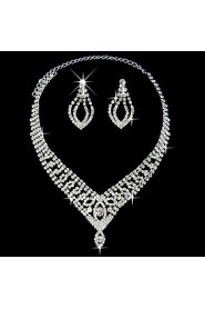 Elegant Marvelous Ladies Necklace and Earrings Jewelry Set (45 cm)