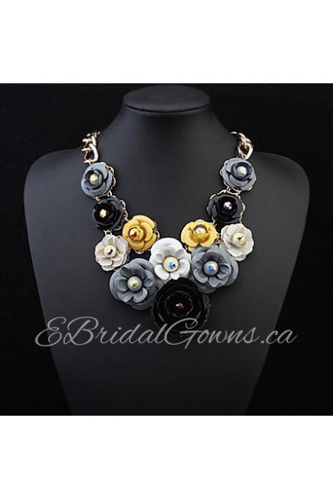 Hot Sale Brand Design Multi-Layer Rhinestone Flower Water Drop Necklace Link Chain Statement New Jewelry