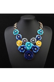 Hot Sale Brand Design Multi-Layer Rhinestone Flower Water Drop Necklace Link Chain Statement New Jewelry