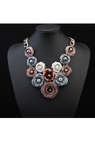 Hot Sale Brand Design Multi-Layer Rhinestone Flower Water Drop Necklace Link Chain Statement New Jewelry