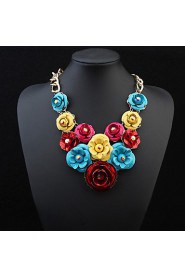 Hot Sale Brand Design Multi-Layer Rhinestone Flower Water Drop Necklace Link Chain Statement New Jewelry