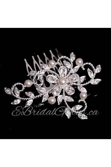 Alloy Hair Combs With Imitation Pearl/Rhinestone Wedding/Party Headpiece