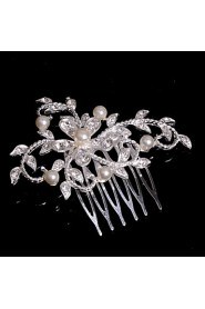 Alloy Hair Combs With Imitation Pearl/Rhinestone Wedding/Party Headpiece