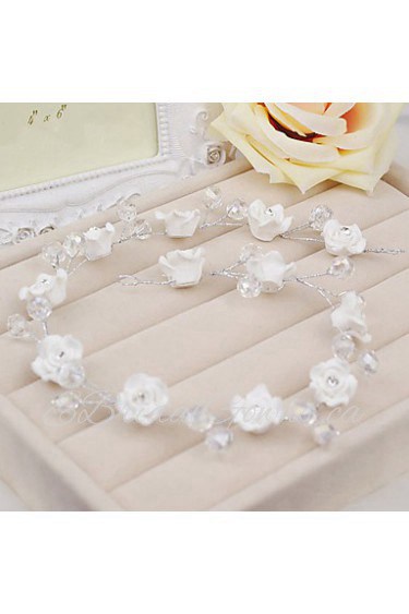 Women's / Flower Girl's Crystal / Alloy Headpiece-Wedding / Special Occasion / Casual Flowers / Hair Pin White