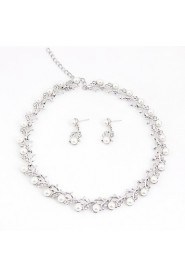 Trendy Moon Style Women Costume Party Sliver Plated Imitation Pearl Jewelry Sets