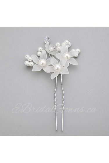 Women's / Flower Girl's Crystal / Alloy / Imitation Pearl / Acrylic Headpiece-Wedding / Special Occasion Hair Pin