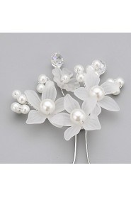 Women's / Flower Girl's Crystal / Alloy / Imitation Pearl / Acrylic Headpiece-Wedding / Special Occasion Hair Pin