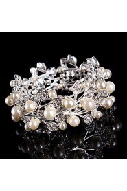 Women's Chain / Strand / Round Bangles Bracelet Imitation Pearl / Alloy Imitation Pearl / Rhinestone