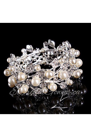 Women's Chain / Strand / Round Bangles Bracelet Imitation Pearl / Alloy Imitation Pearl / Rhinestone