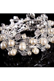 Women's Chain / Strand / Round Bangles Bracelet Imitation Pearl / Alloy Imitation Pearl / Rhinestone