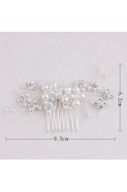 Women's Pearl Headpiece-Wedding / Special Occasion / Casual / Office & Career / Outdoor Hair Combs 1 Piece Clear Round