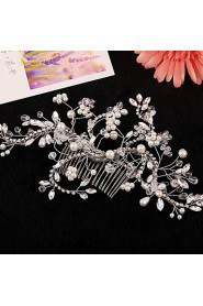 Women's Crystal / Alloy / Imitation Pearl Headpiece-Wedding / Special Occasion Hair Combs 1 Piece