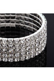 Five Layers Ladies' Rhinestone Tennis Bracelet In Silver Alloy