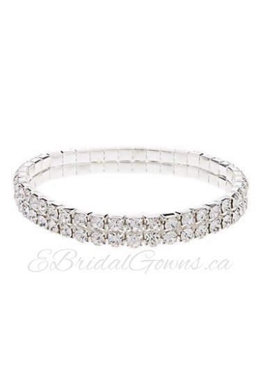 Narrow Silver Plated Crystal Bracelet