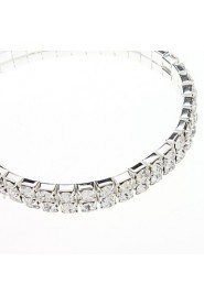 Narrow Silver Plated Crystal Bracelet